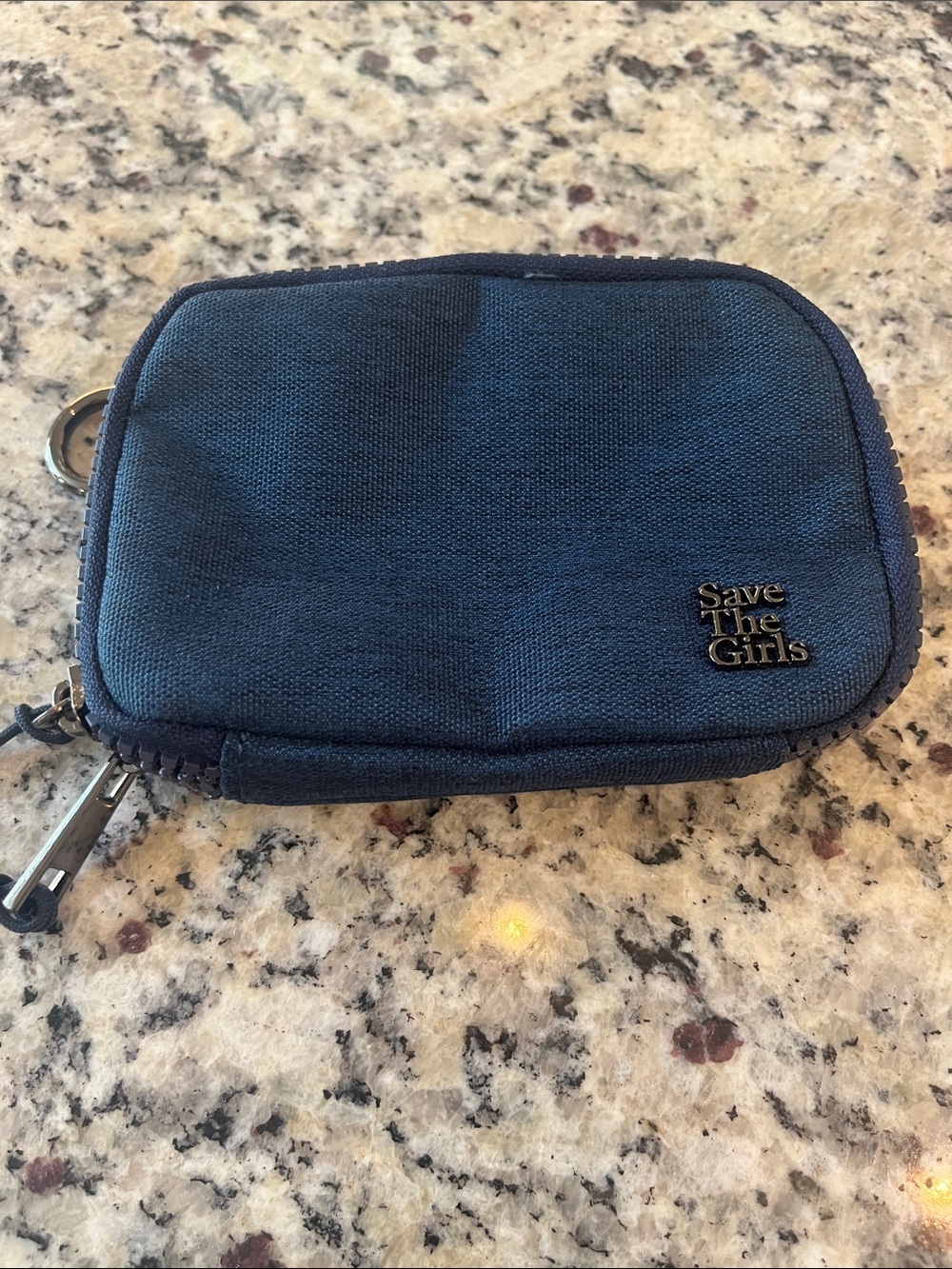 Save The Girls Navy Cosmetic Pouch